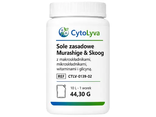 [CTLV-0139-02] Sole zasadowe Murashige & Skoog z makroskładnikami, mikroskładnikami, witaminami i glicyną